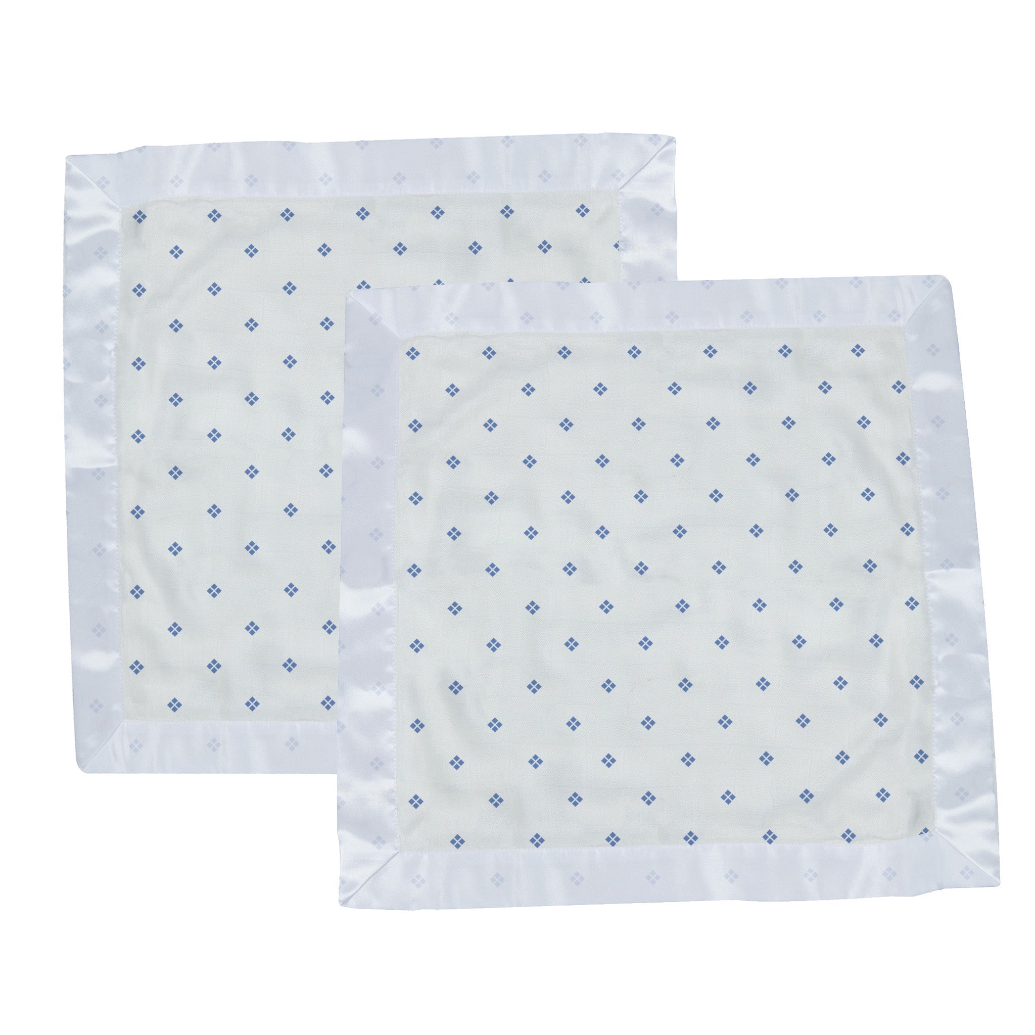 Periwinkle Diamond Polka Dot Bamboo Newcastle Blankie, soft and cuddly, perfect for infants and toddlers.