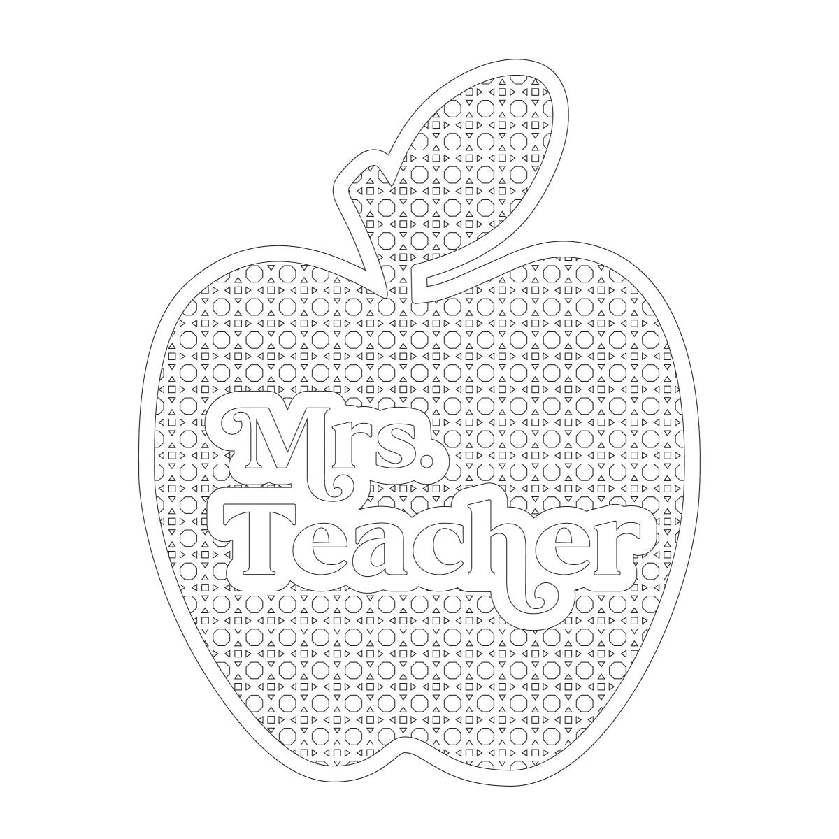 A personalized rattan apple sign for teachers, featuring raised lettering and colorful design, ready to hang with jute rope.