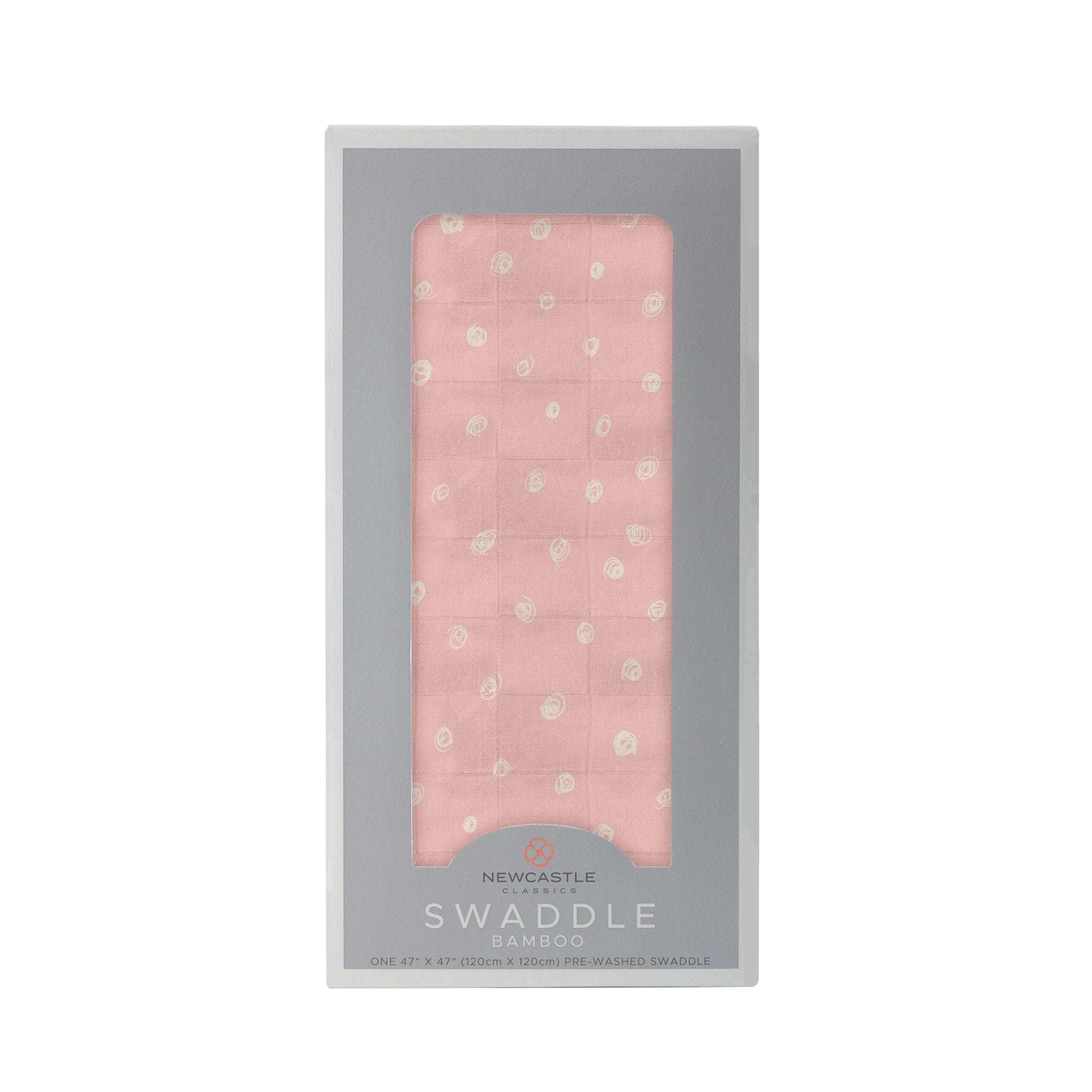 Pink Pearl Polka Dot Bamboo Swaddle, soft and breathable, perfect for swaddling and multi-functional use.