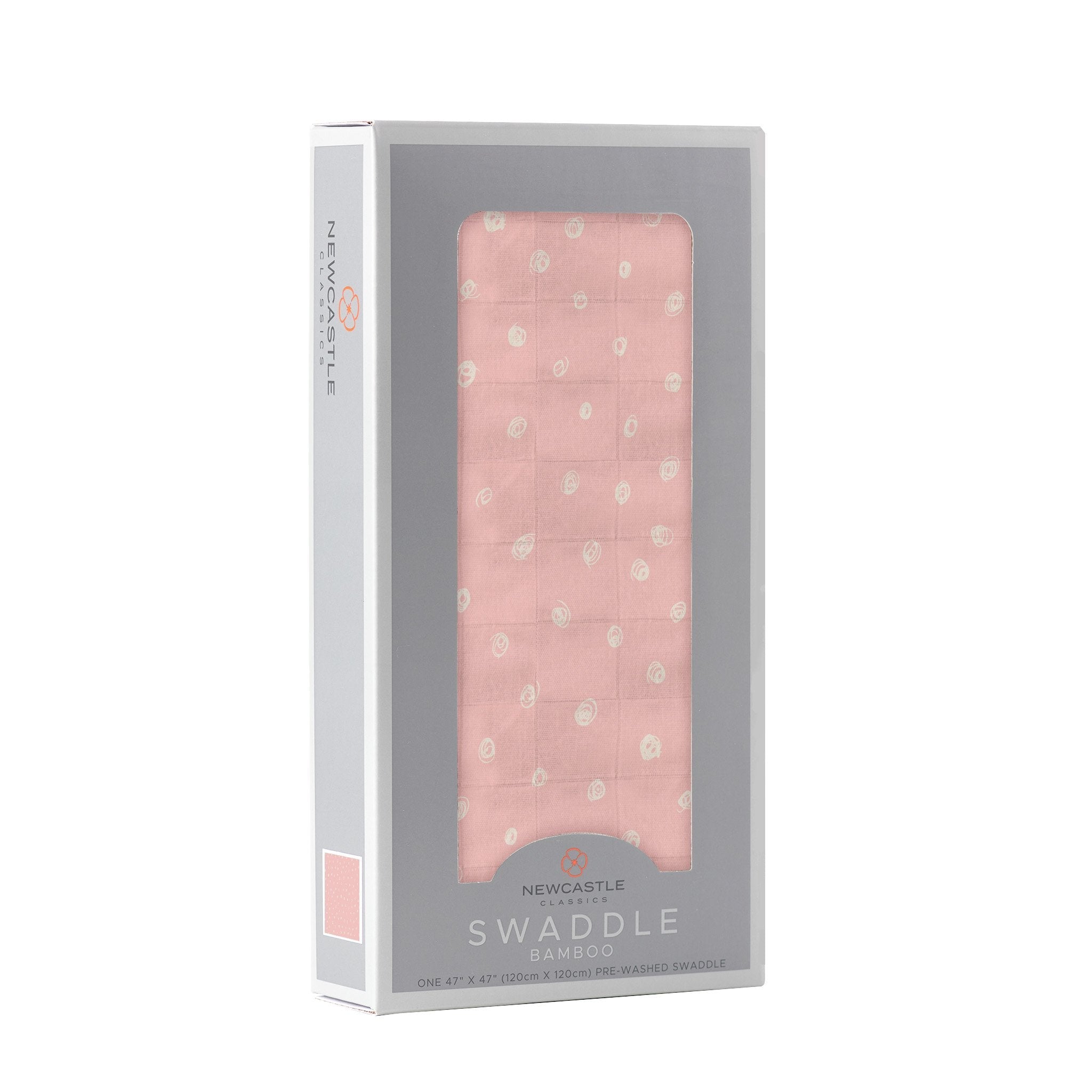 Pink Pearl Polka Dot Bamboo Swaddle, soft and breathable, perfect for swaddling and multi-functional use.