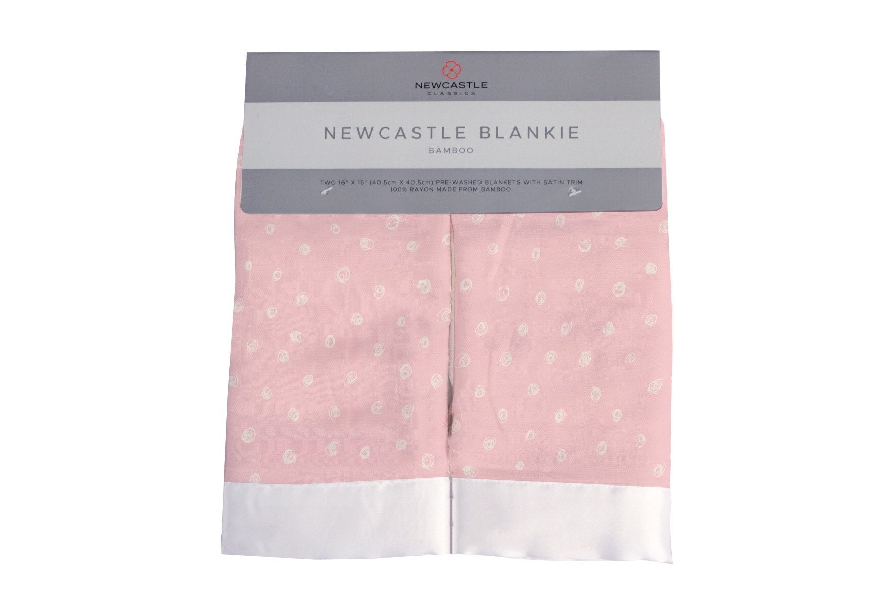 Pink Pearl Polka Dot Newcastle Blankie made from soft bamboo muslin, featuring a charming polka dot design, perfect for babies and toddlers.