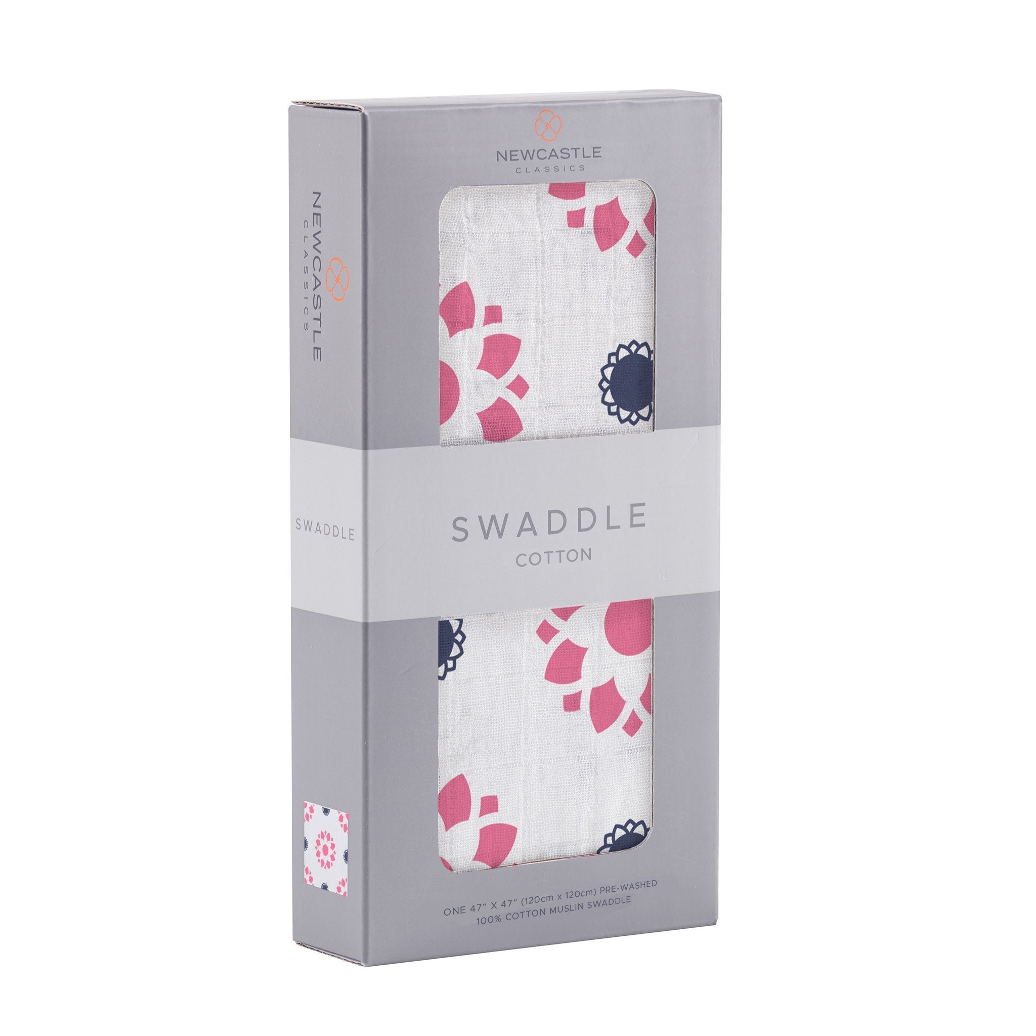 Primrose Indigo Cotton Muslin Swaddle showcasing soft, breathable fabric in a stylish indigo color.