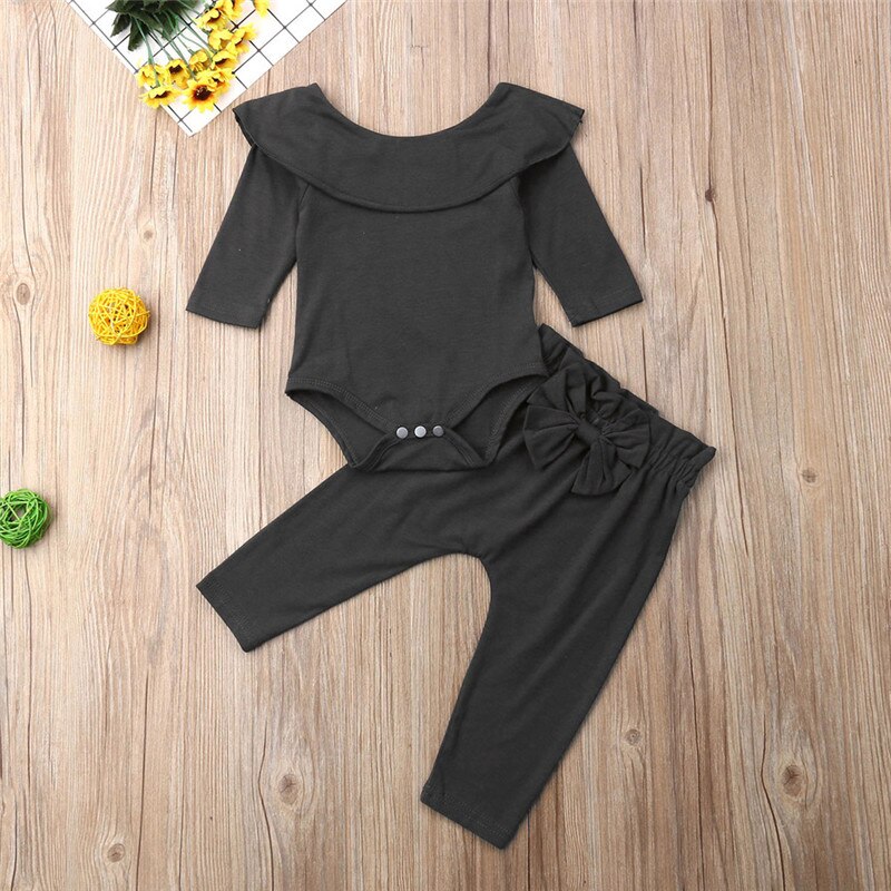 Gray baby romper and pants