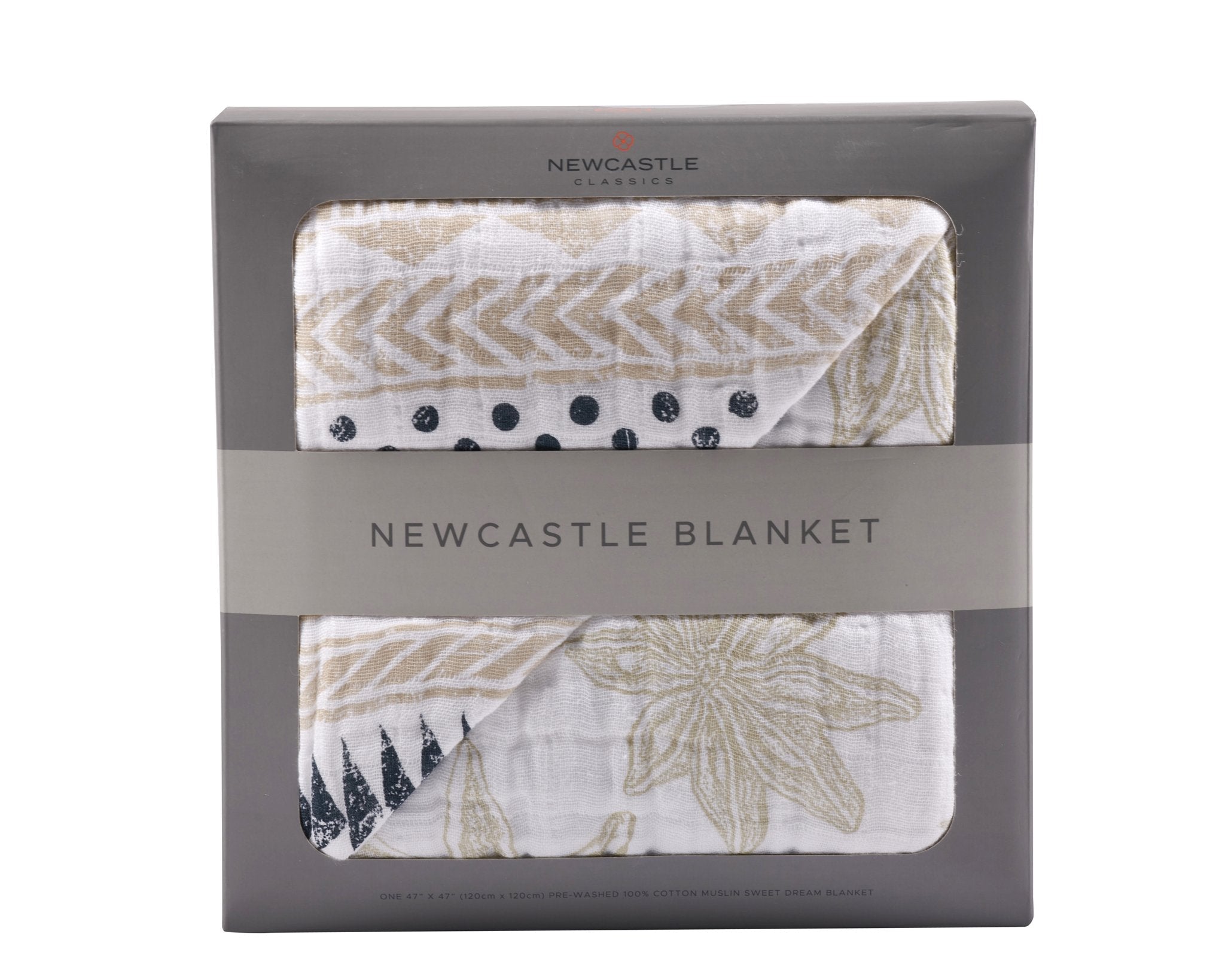 Pyramid and Boho Fields Cotton Muslin Newcastle Blanket featuring vibrant patterns and soft texture, perfect for kids.