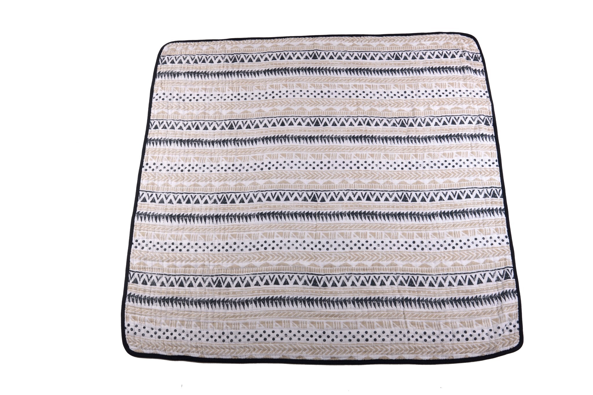 Pyramid and Boho Fields Cotton Muslin Newcastle Blanket featuring vibrant patterns and soft texture, perfect for kids.