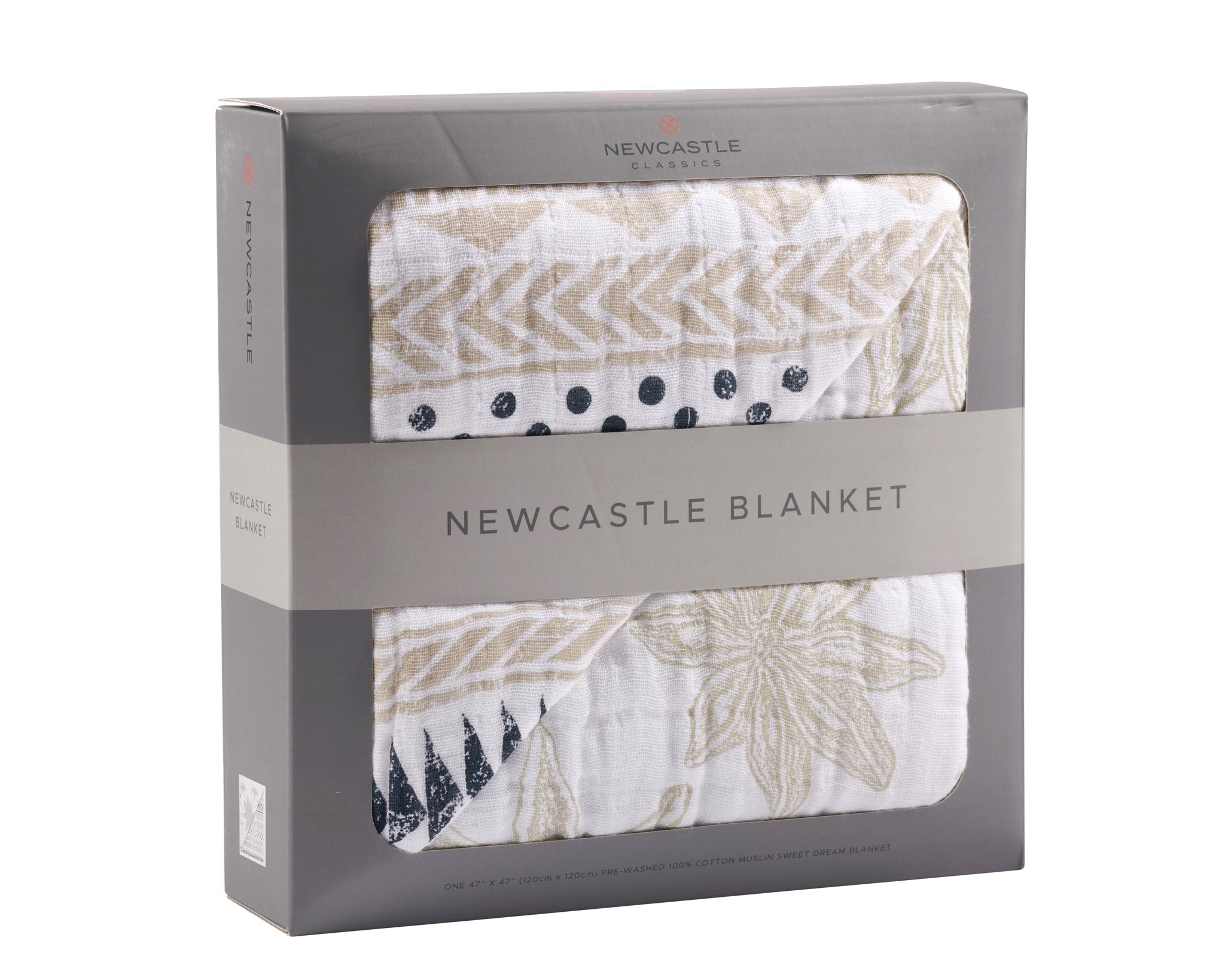 Pyramid and Boho Fields Cotton Muslin Newcastle Blanket featuring vibrant patterns and soft texture, perfect for kids.