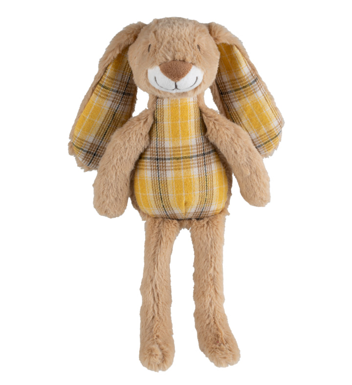 Stuffed bunny with plaid fabric.