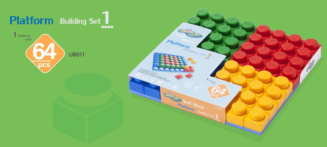 Colorful UNiPLAY Soft Building Blocks arranged on a flat surface, showcasing their soft texture and various shapes, ideal for babies and toddlers.