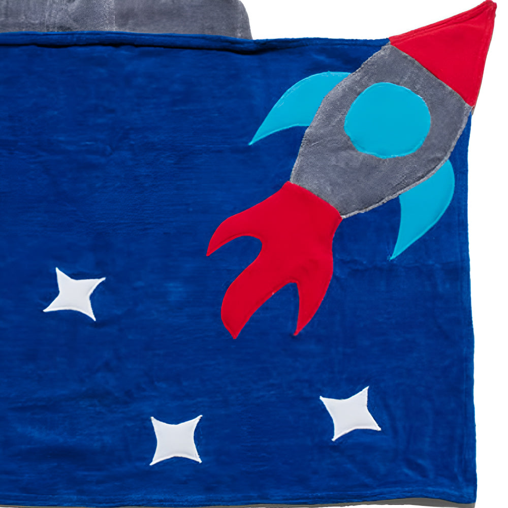 Kidorable Space Hero Towel featuring a fun hood design, made of soft cotton, perfect for kids after bath or swim.