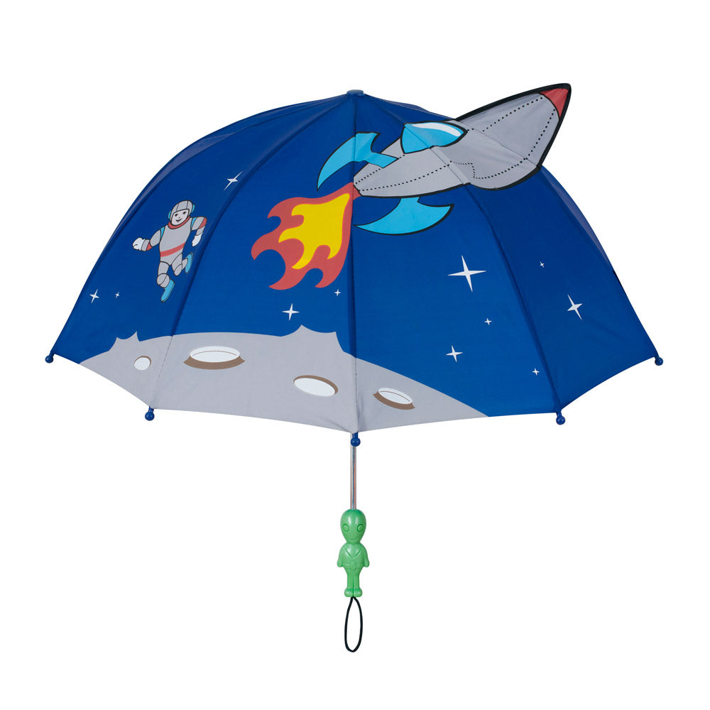 Kidorable Space Hero Umbrella featuring a fun alien handle and vibrant design, perfect for kids.