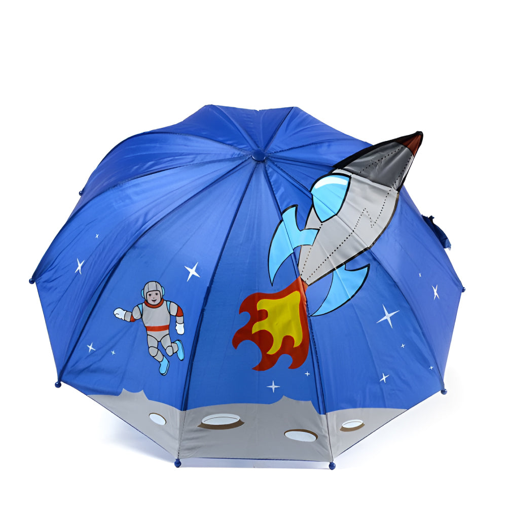 Kidorable Space Hero Umbrella featuring a fun alien handle and vibrant design, perfect for kids.