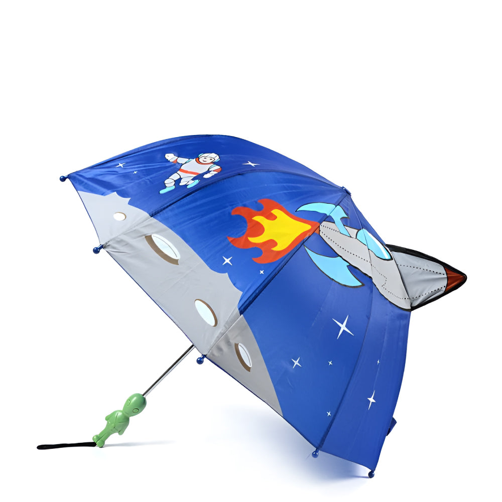 Kidorable Space Hero Umbrella featuring a fun alien handle and vibrant design, perfect for kids.