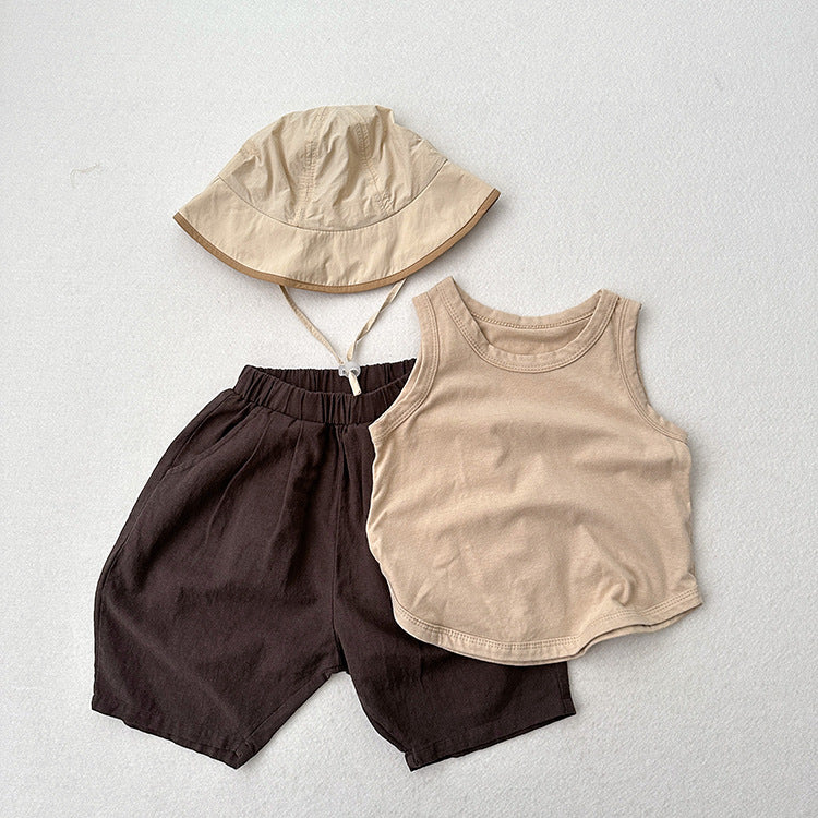 Summer New Arrival Unisex Plain Solid Color Cotton Pants in White, Yellow, and Coffee colors, showcasing their soft fabric and versatile design.