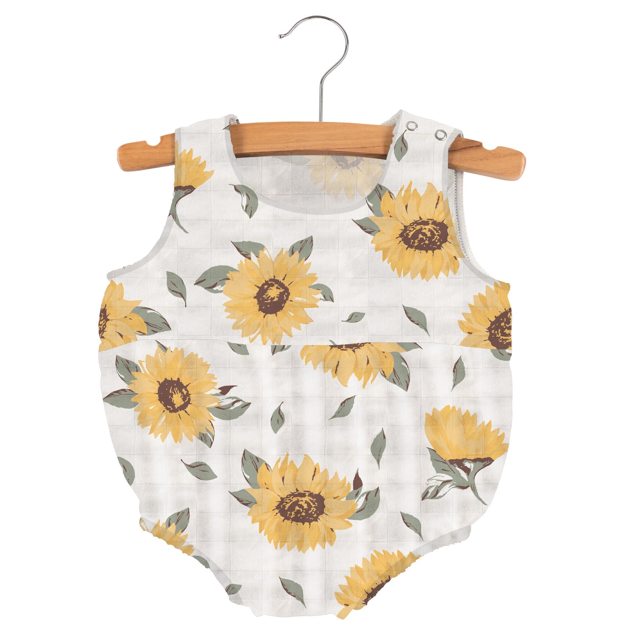 A soft and breathable Newcastle Mini Bubble made from 100% natural bamboo muslin, featuring snaps for easy diaper changes and a gentle neckline.