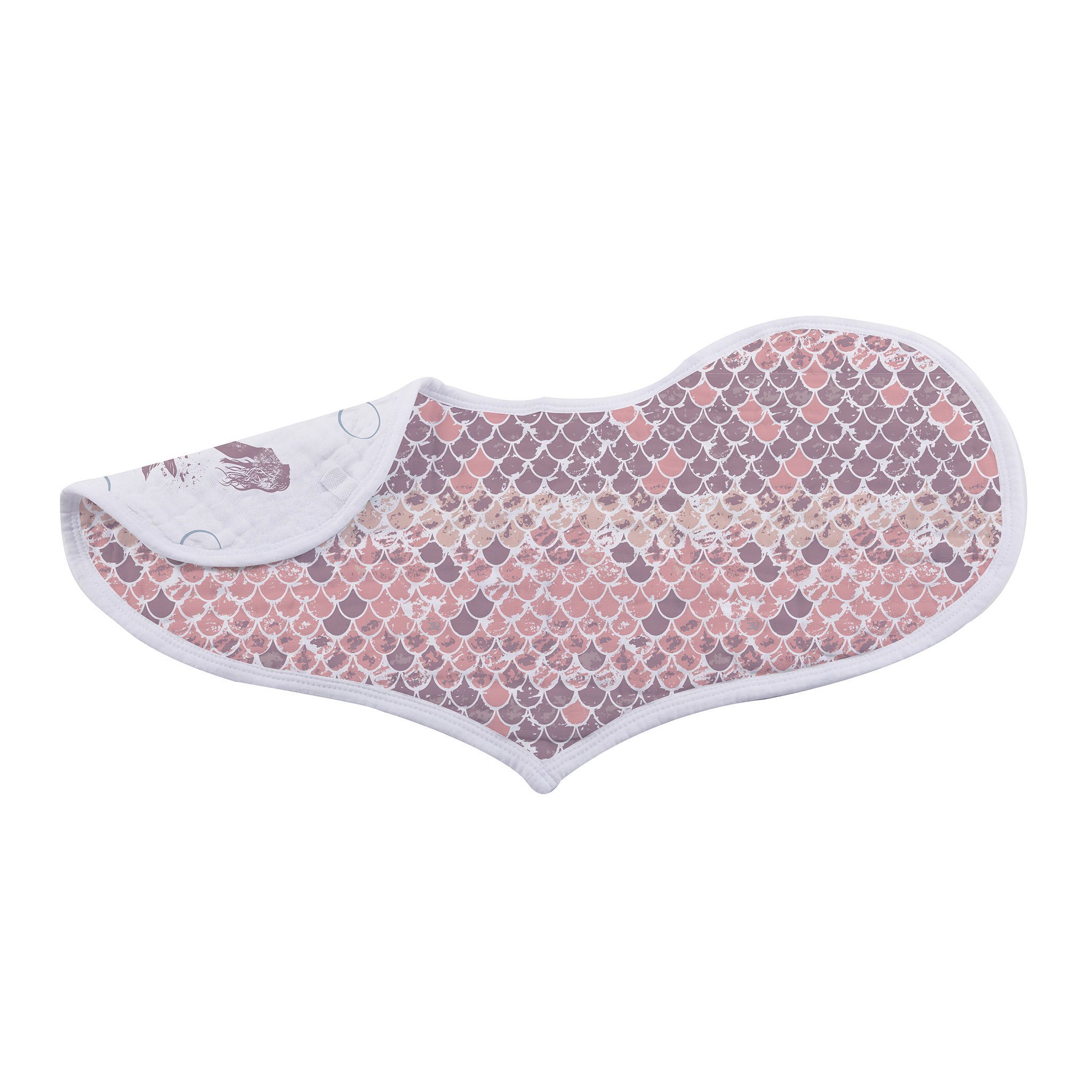 Under The Sea Bamboo Heart Bibs 2PK featuring soft bamboo fabric and snap closure, ideal for feeding and teething.