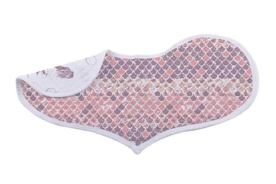 Under The Sea Bamboo Heart Bibs 2PK featuring soft bamboo fabric and snap closure, ideal for feeding and teething.