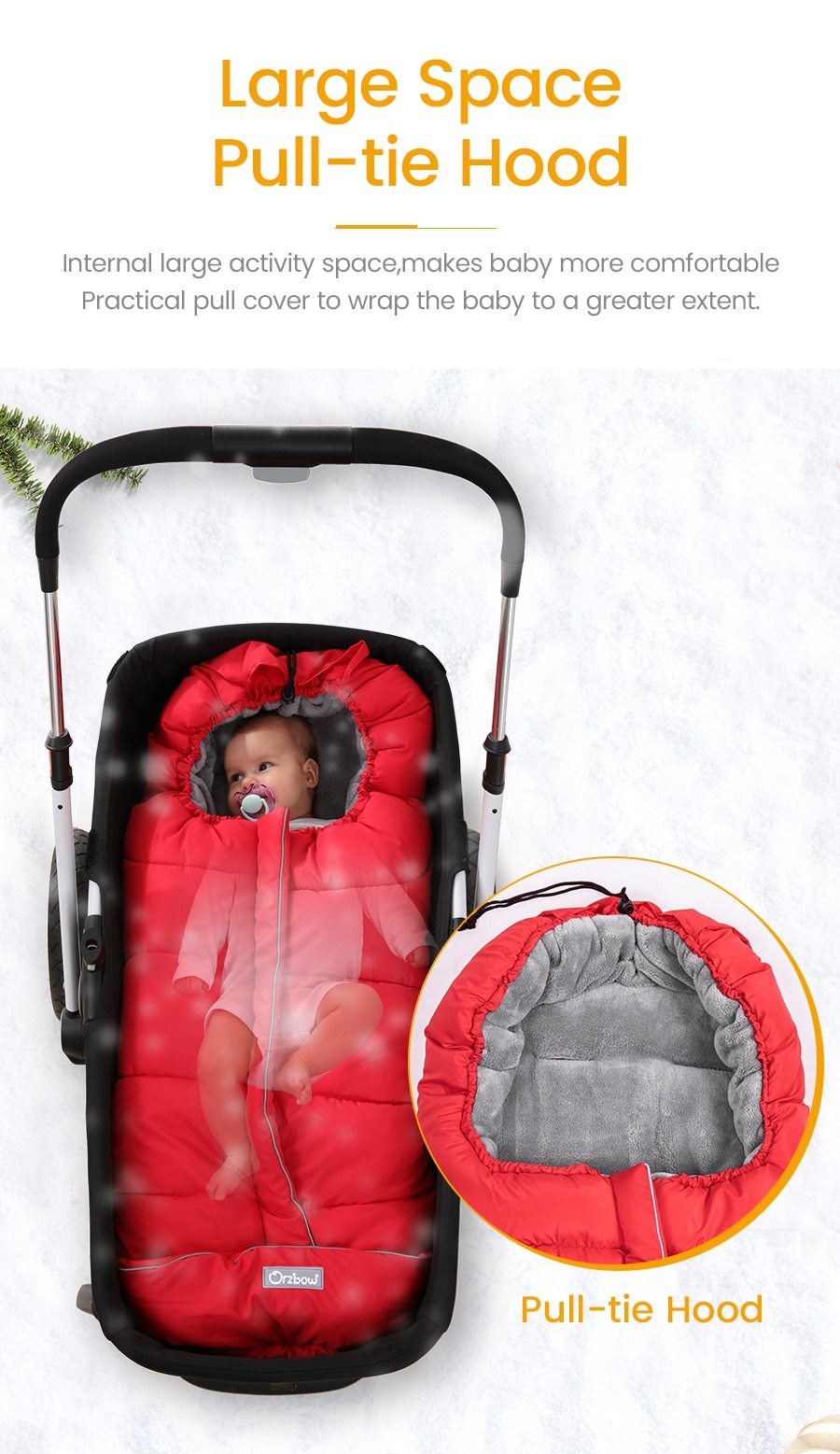 Universal Baby Stroller Footmuff in solid color, designed for newborns, showcasing soft cotton and silk materials for warmth and comfort.