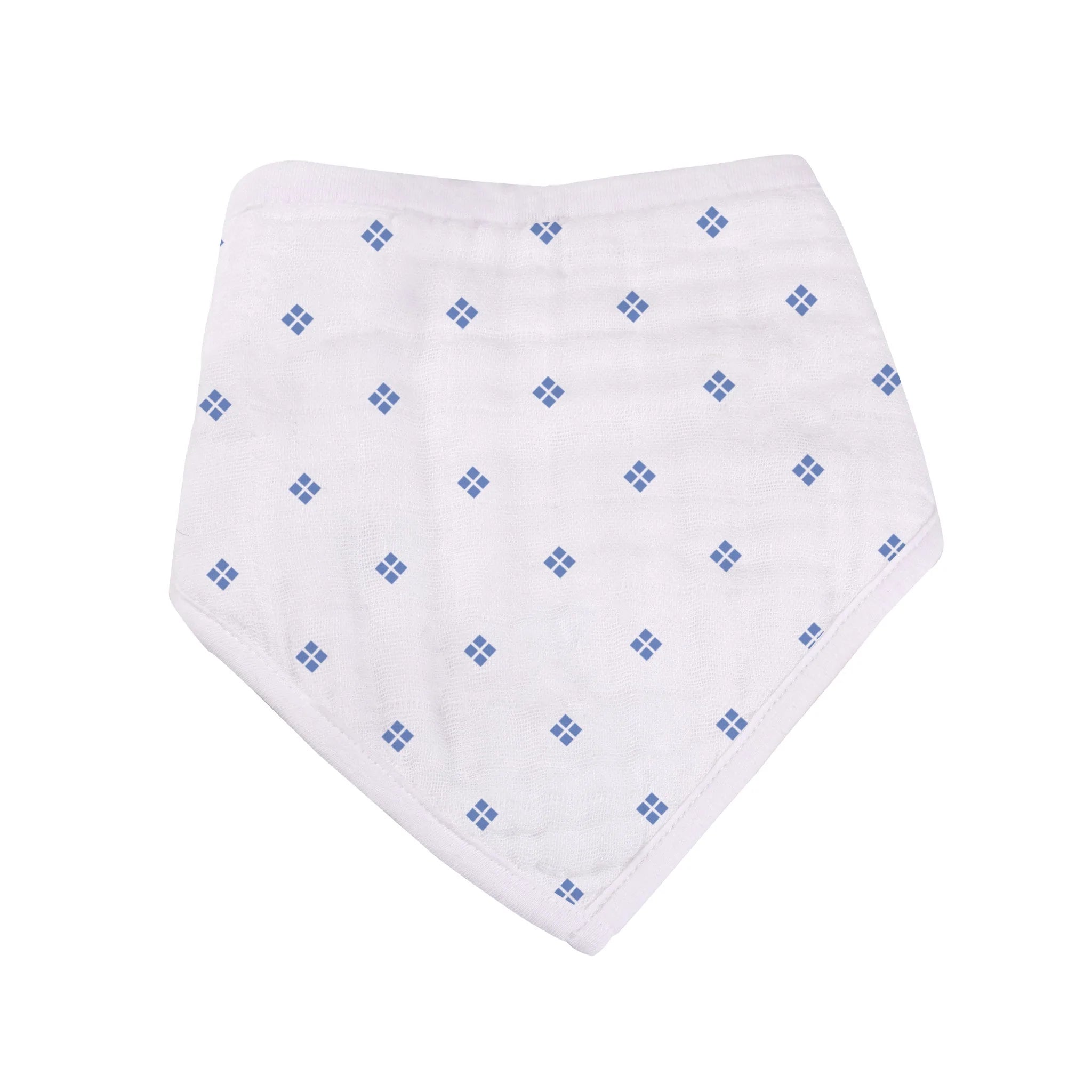 Three stylish Wildflowers Bamboo Bandana Bibs featuring a floral design, made from soft and absorbent bamboo muslin fabric.