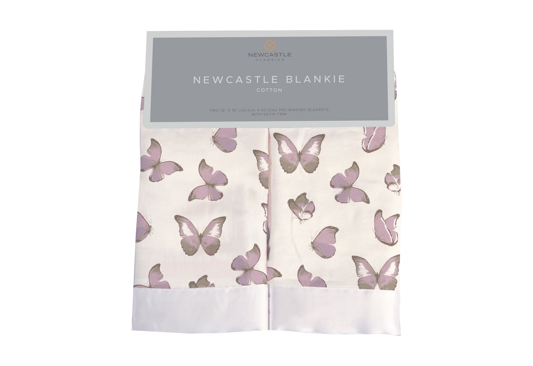 Winsome Butterflies Cotton Muslin Security Baby Blankie featuring soft cotton fabric with butterfly patterns, perfect for comforting babies.