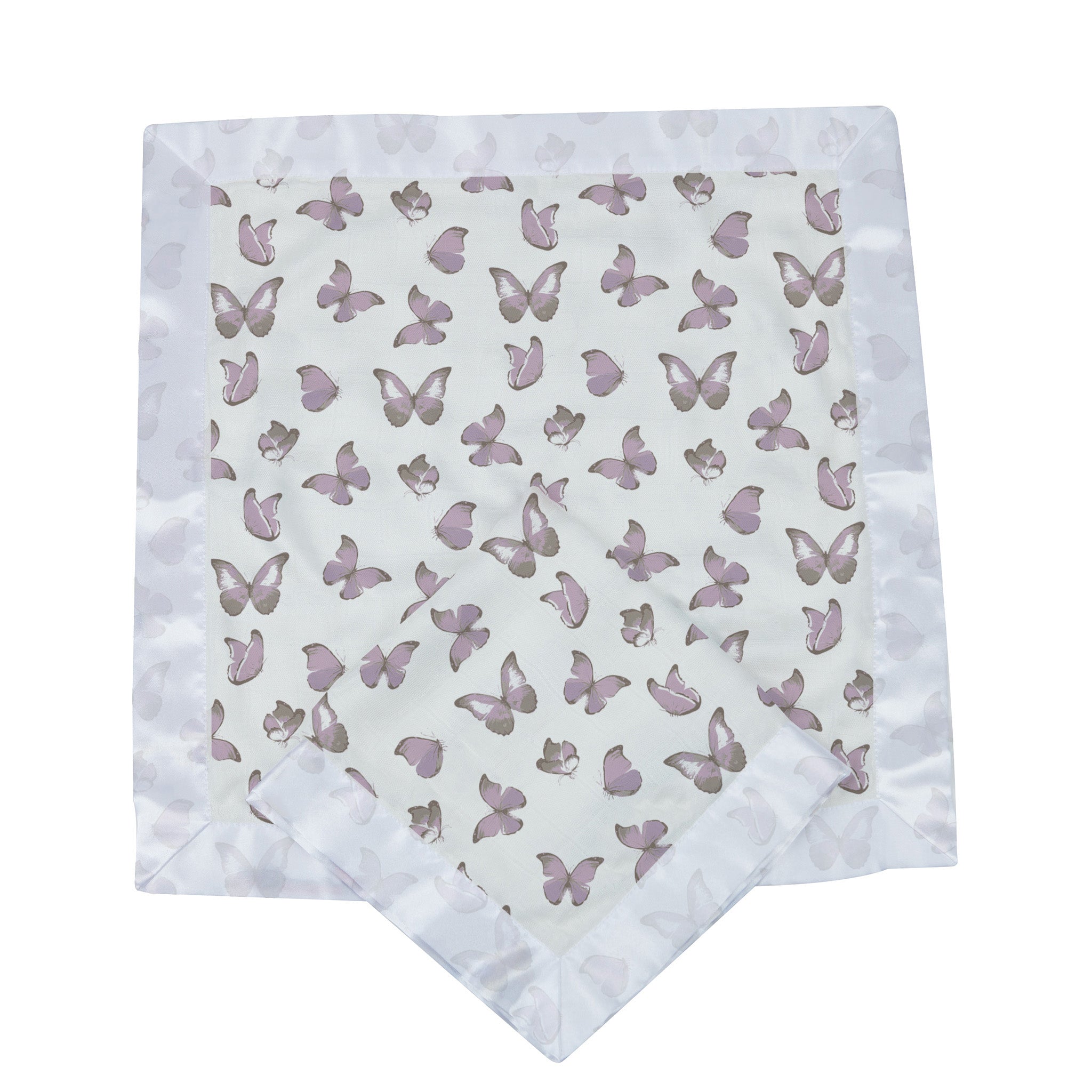 Winsome Butterflies Cotton Muslin Security Baby Blankie featuring soft cotton fabric with butterfly patterns, perfect for comforting babies.