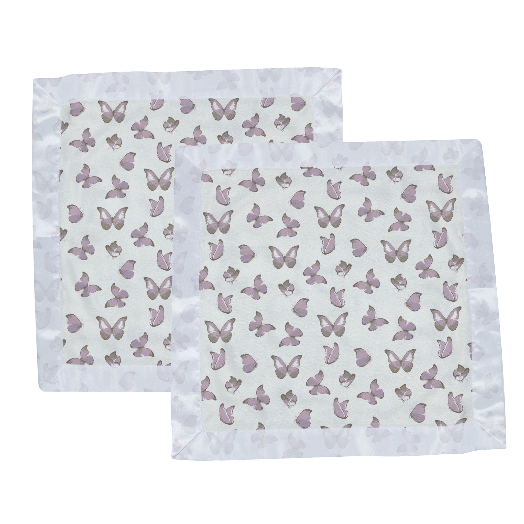 Winsome Butterflies Cotton Muslin Security Baby Blankie featuring soft cotton fabric with butterfly patterns, perfect for comforting babies.