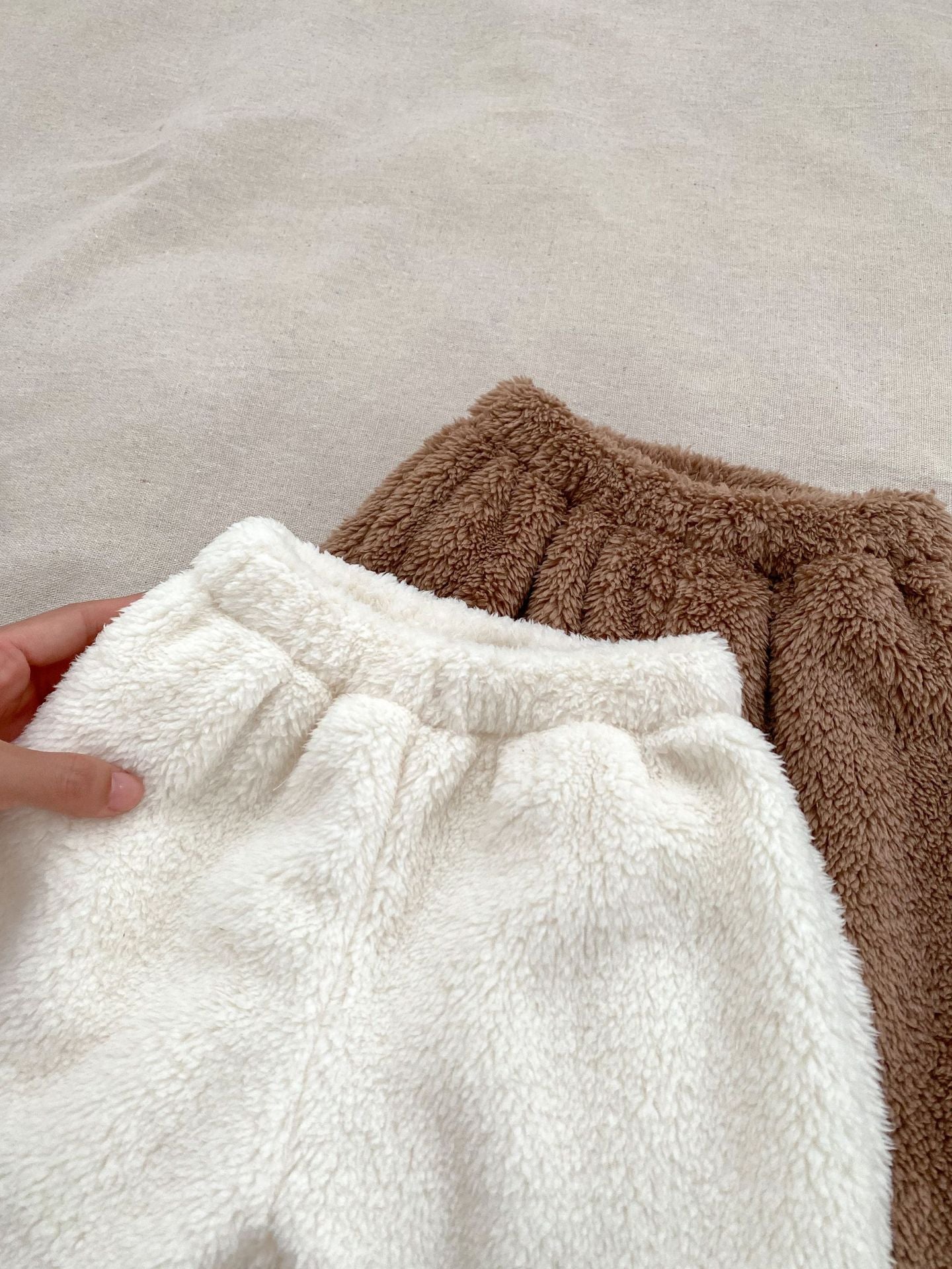 Winter Baby Thick Thermal Long Sleeve Teddy Bear Knitted Sweater in white and brown colors, featuring a cute teddy bear design.