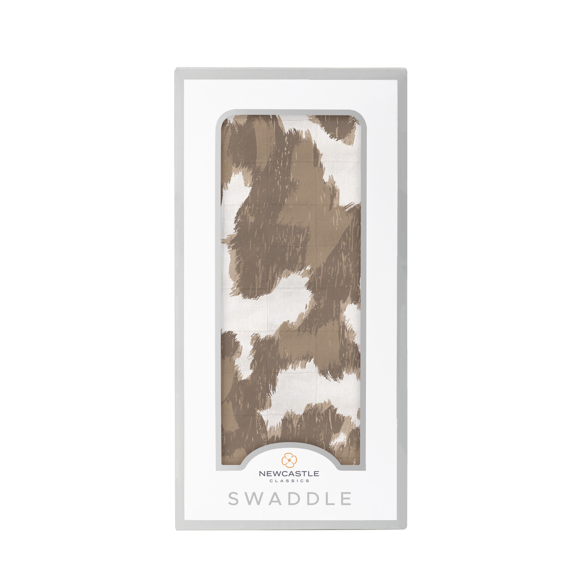 Yellowstone Cowhide Bamboo Swaddle featuring a soft, breathable design in a stylish cowhide pattern, perfect for babies.