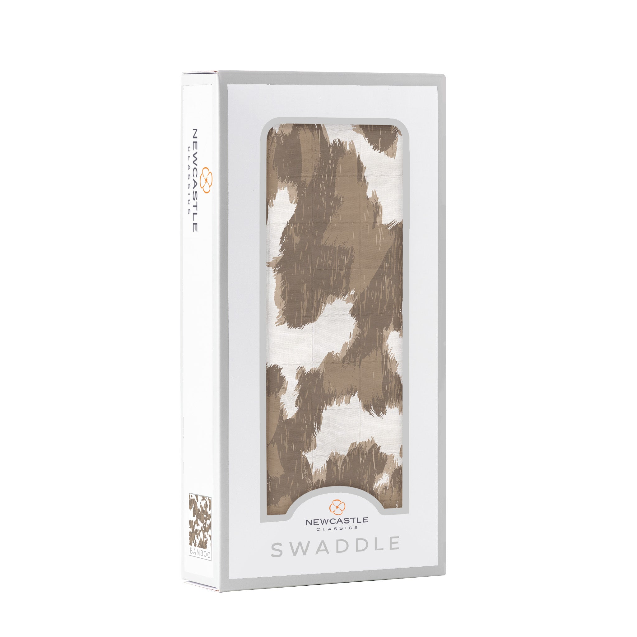 Yellowstone Cowhide Bamboo Swaddle featuring a soft, breathable design in a stylish cowhide pattern, perfect for babies.