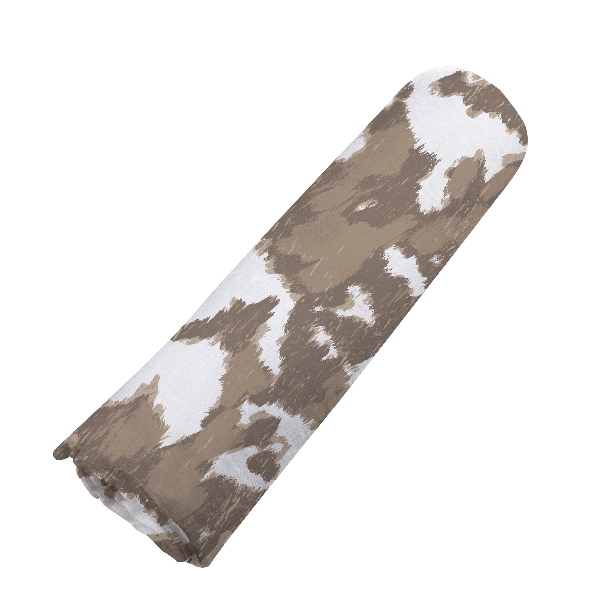 Yellowstone Cowhide Bamboo Swaddle featuring a soft, breathable design in a stylish cowhide pattern, perfect for babies.