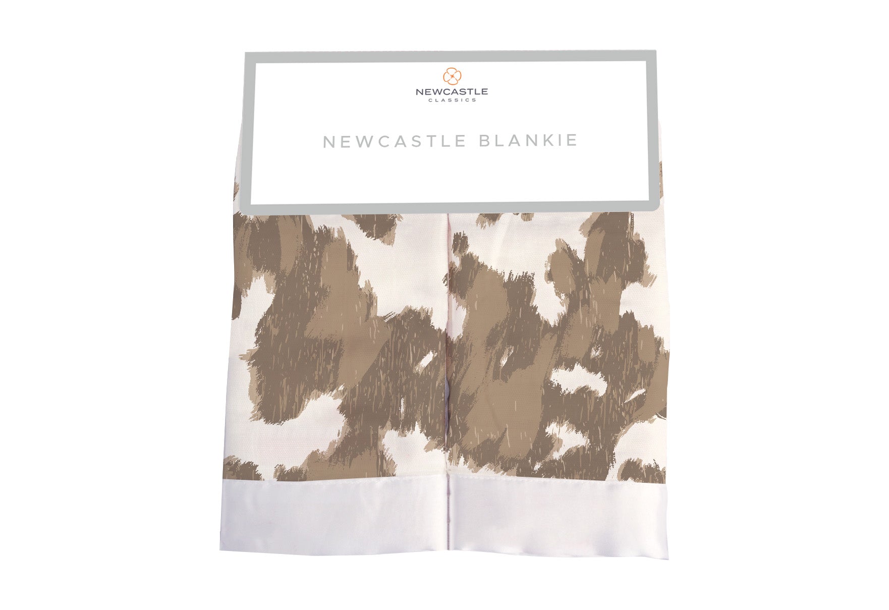 Yellowstone Cowhide Newcastle Blankie made from soft bamboo muslin, perfect for children's comfort and security.