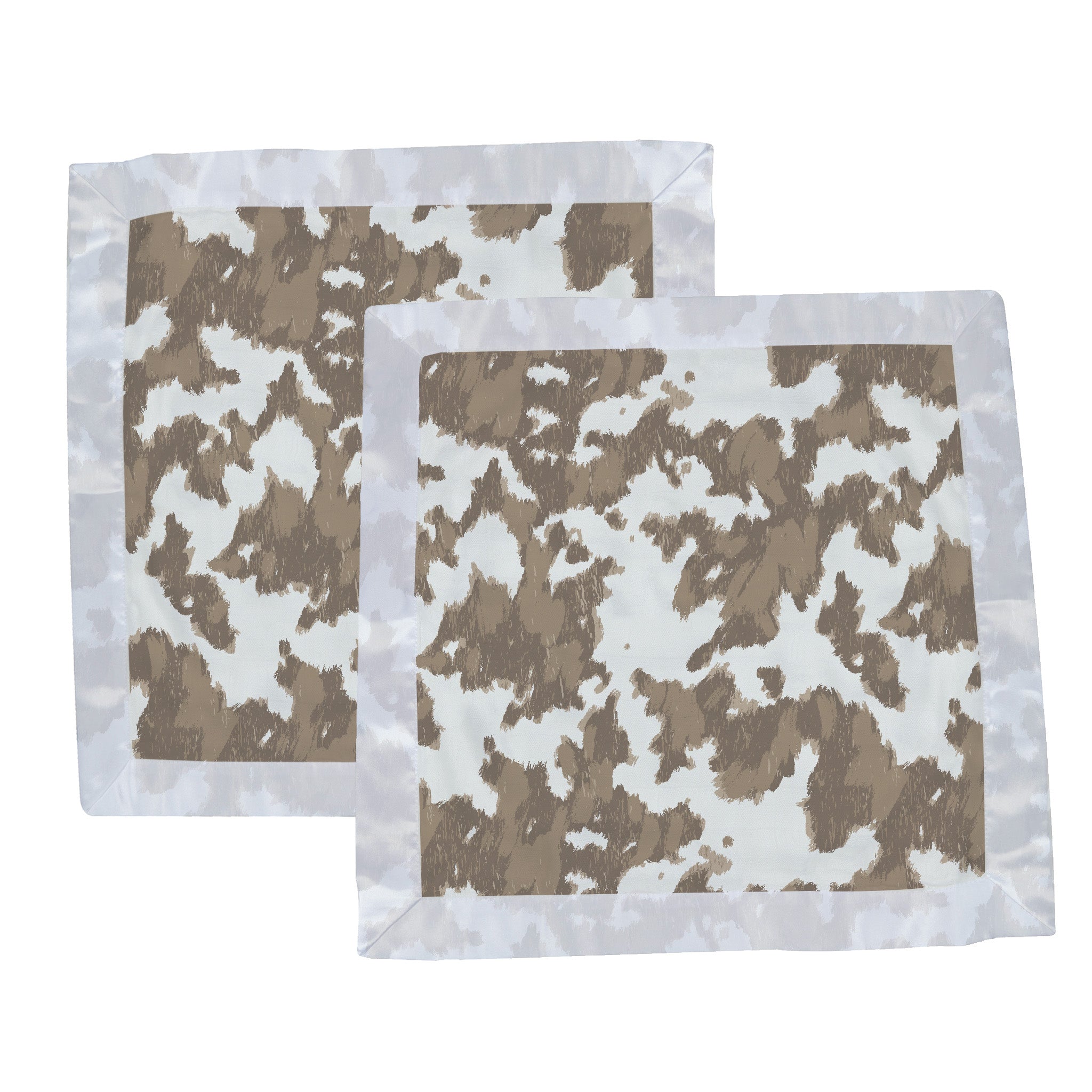 Yellowstone Cowhide Newcastle Blankie made from soft bamboo muslin, perfect for children's comfort and security.