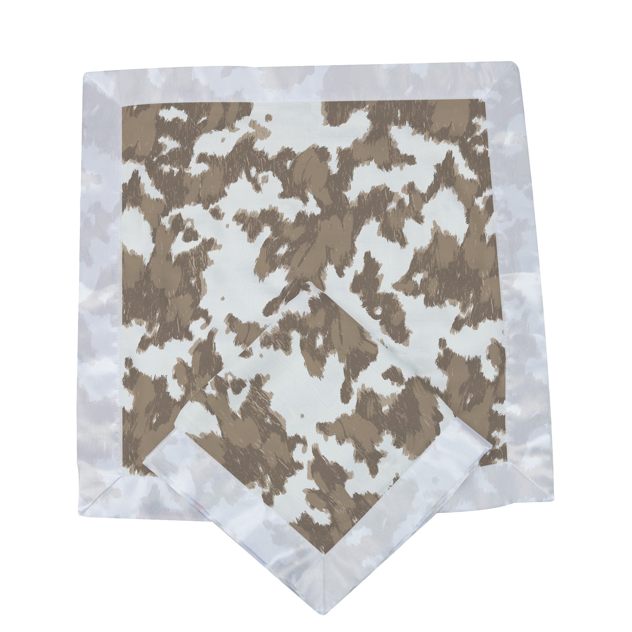 Yellowstone Cowhide Newcastle Blankie made from soft bamboo muslin, perfect for children's comfort and security.