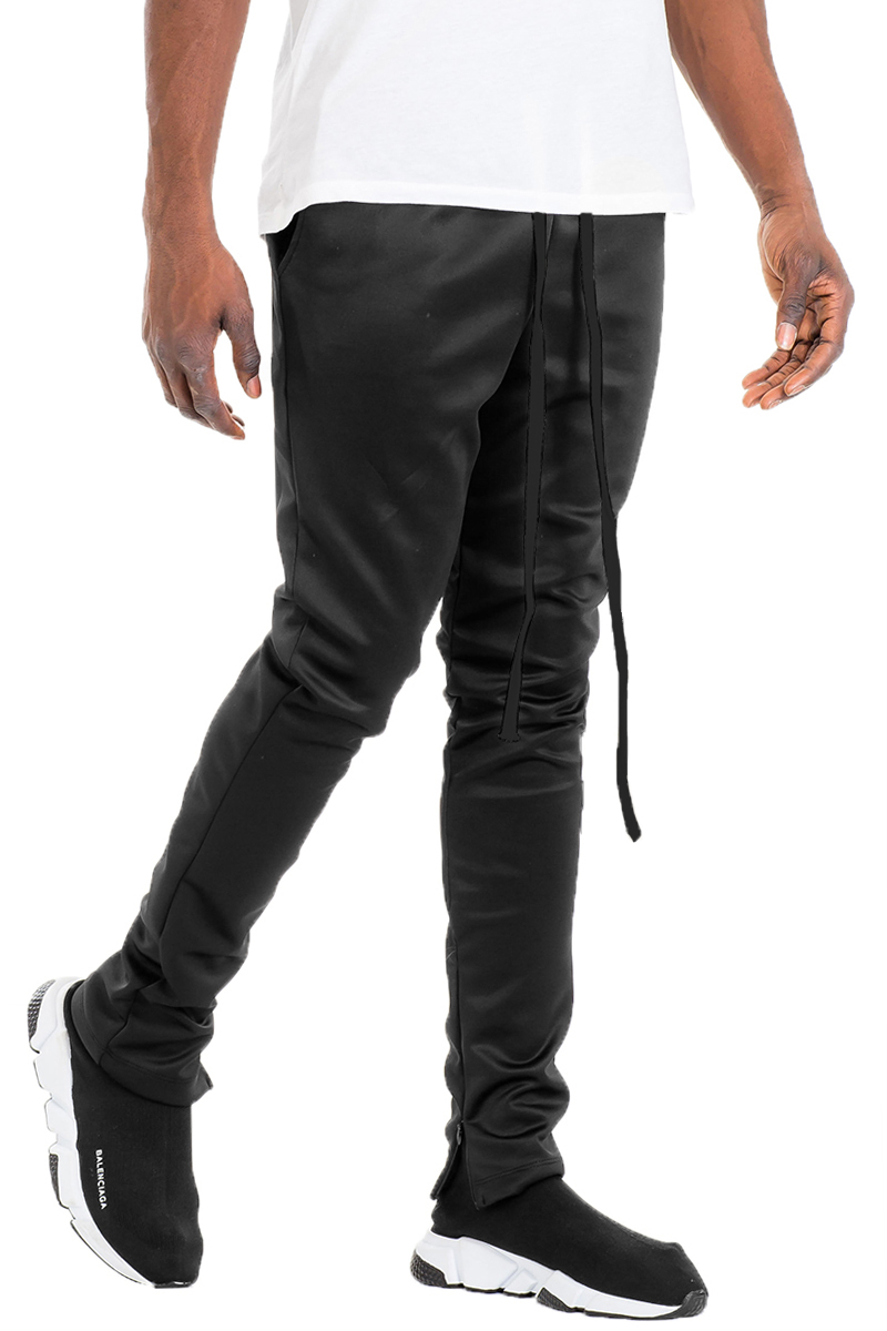 Essential Basic Plain Solid Track Pant in a stylish skinny fit with elastic waist and hidden ankle zipper, perfect for workouts and casual wear.