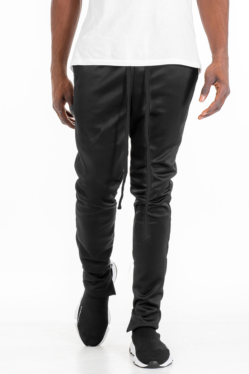 Essential Basic Plain Solid Track Pant in a stylish skinny fit with elastic waist and hidden ankle zipper, perfect for workouts and casual wear.