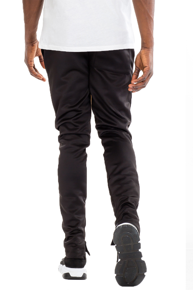 Essential Basic Plain Solid Track Pant in a stylish skinny fit with elastic waist and hidden ankle zipper, perfect for workouts and casual wear.