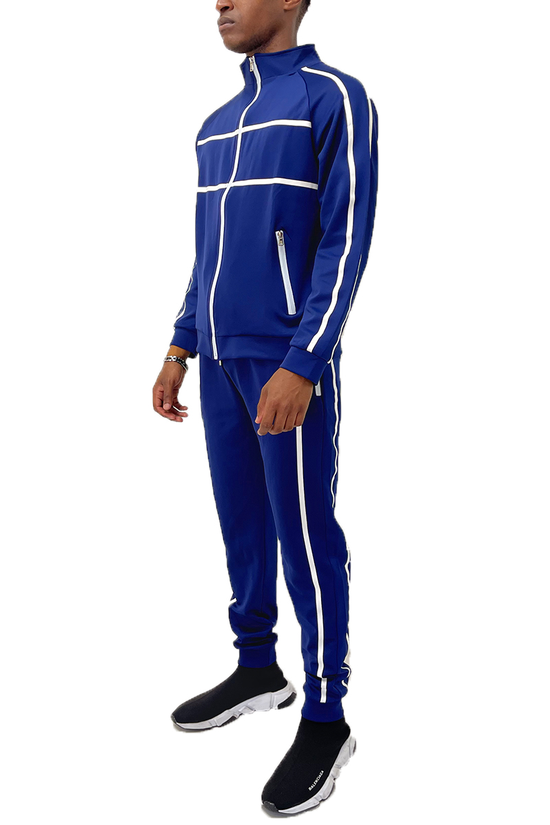 Jordan Tape Track Jacket and Jogger Set featuring a full zip jacket and elastic waist joggers with stylish tape design.