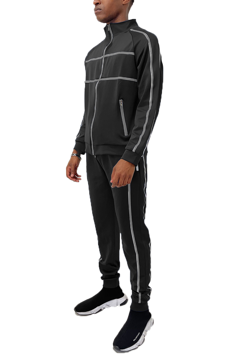 Jordan Tape Track Jacket and Jogger Set featuring a full zip jacket and elastic waist joggers with stylish tape design.