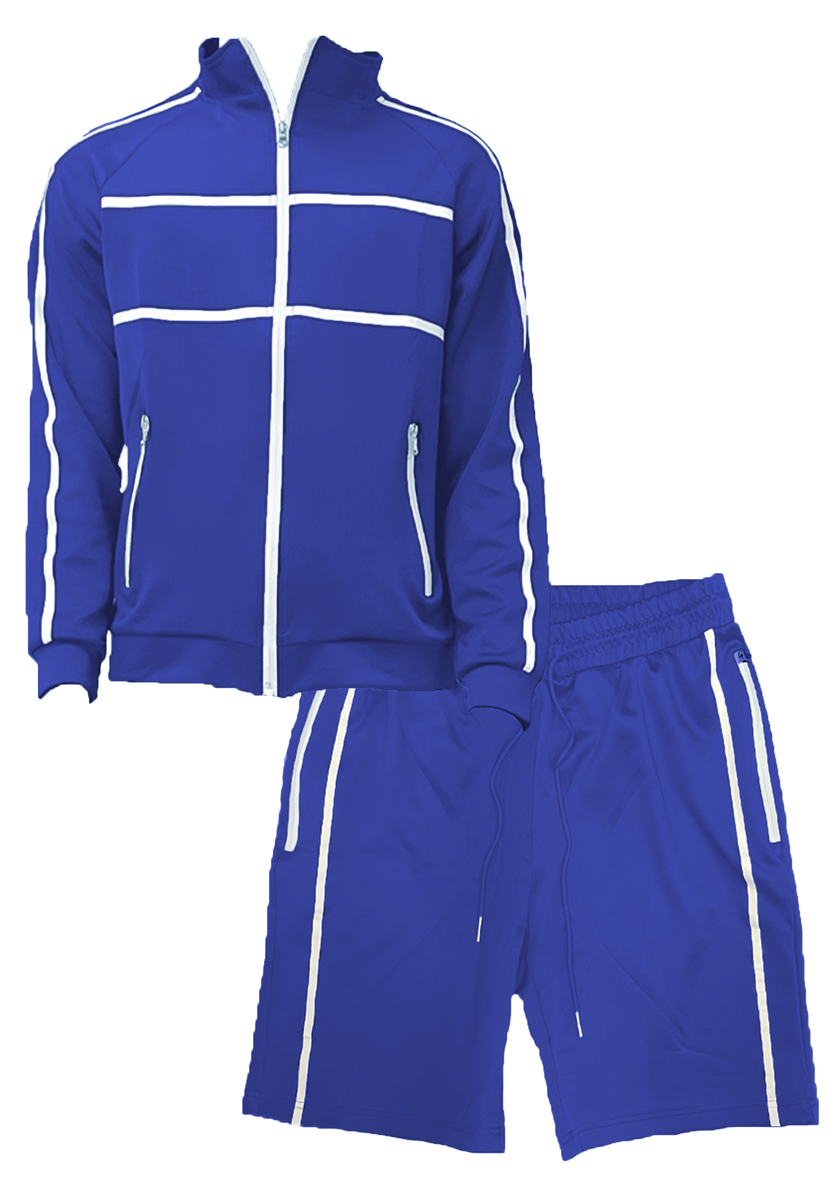 Jordan Track Jacket and Short Set featuring a full zip jacket and elastic waist shorts in a stylish design.