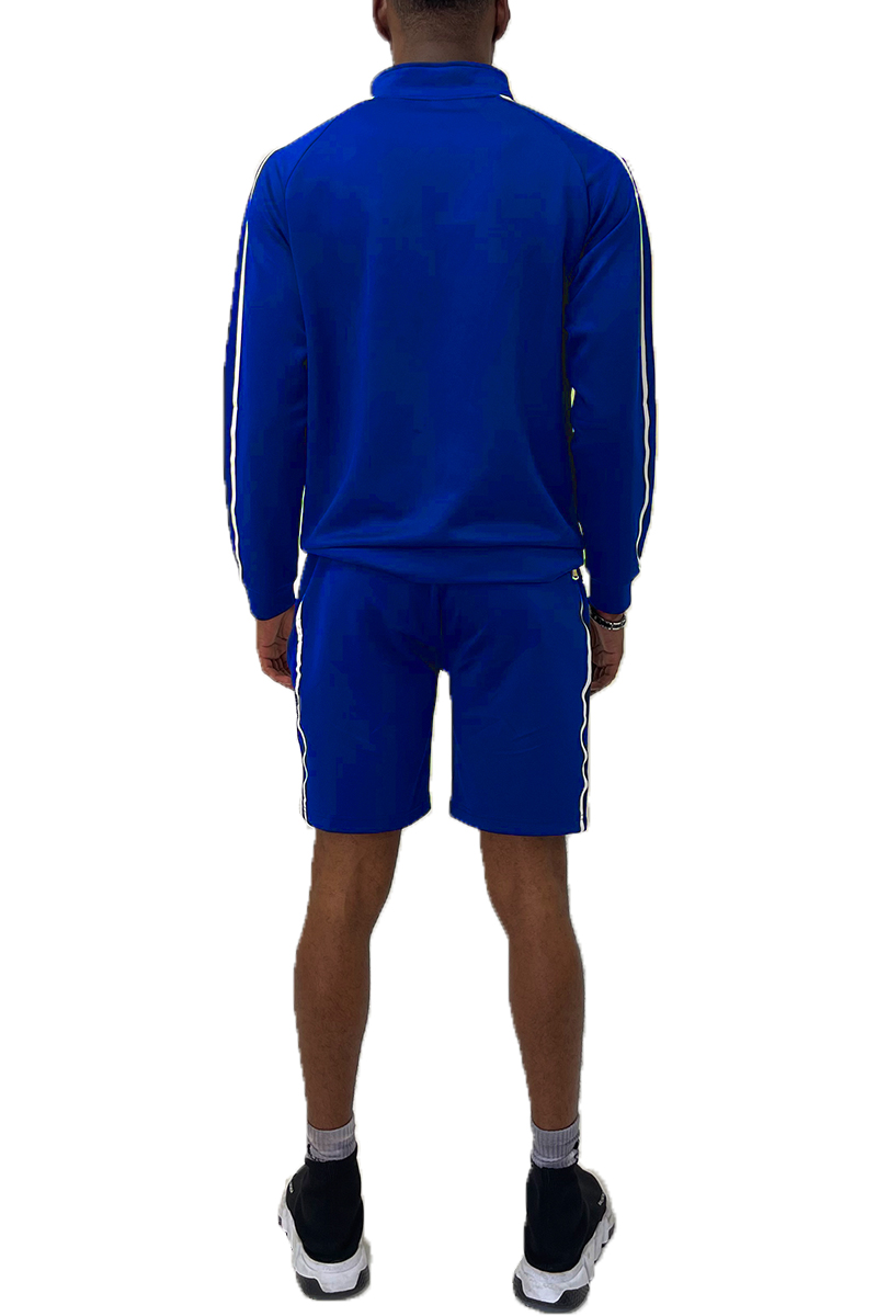 Jordan Track Jacket and Short Set featuring a full zip jacket and elastic waist shorts in a stylish design.