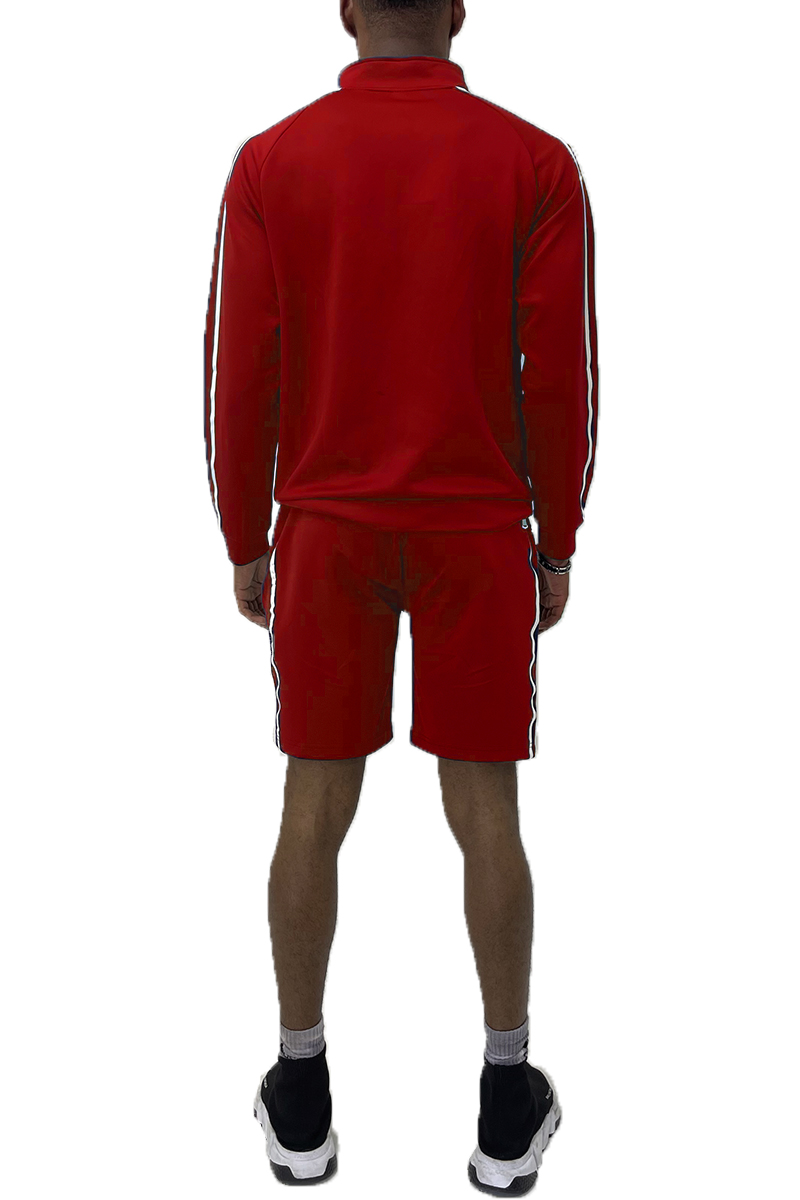 Jordan Track Jacket and Short Set featuring a full zip jacket and elastic waist shorts in a stylish design.