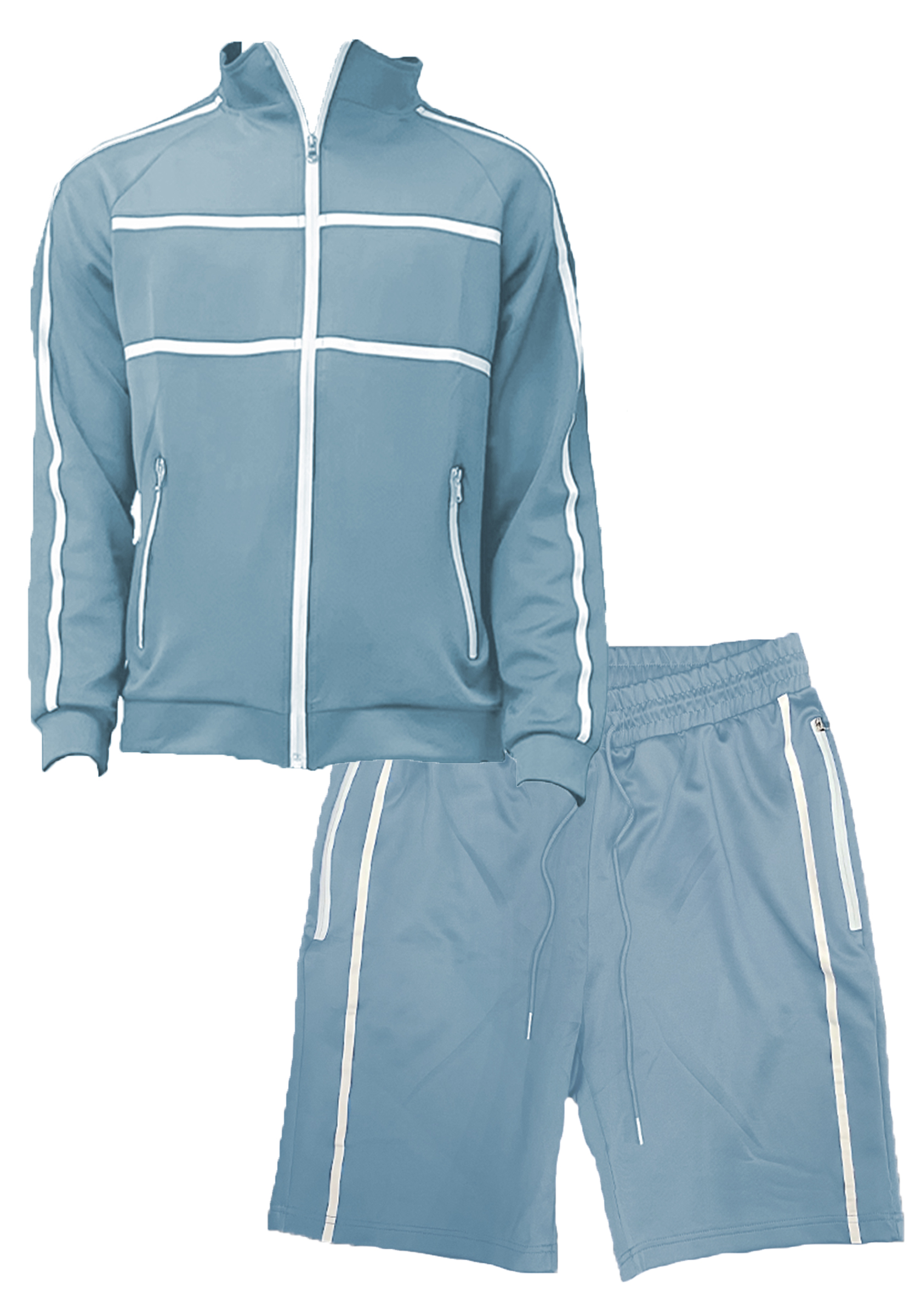 Jordan Track Jacket and Short Set featuring a full zip jacket and elastic waist shorts in a stylish design.