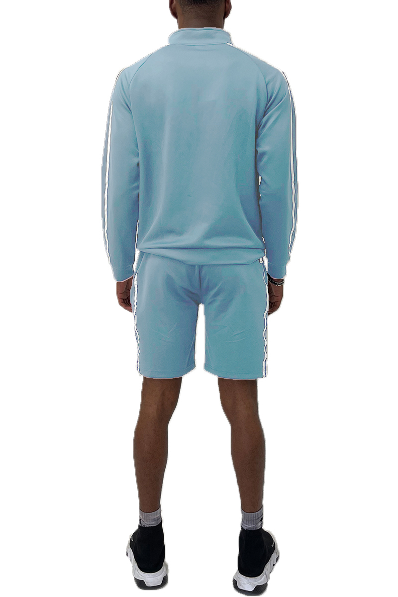 Jordan Track Jacket and Short Set featuring a full zip jacket and elastic waist shorts in a stylish design.