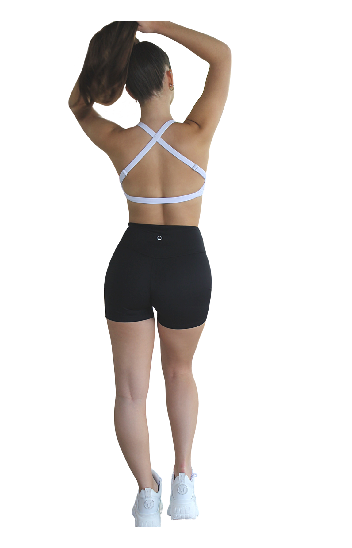 Kali Seamless High Rise Yoga Shorts in Black, featuring a high waist, soft eco-friendly lycra, and an inside pocket for convenience.