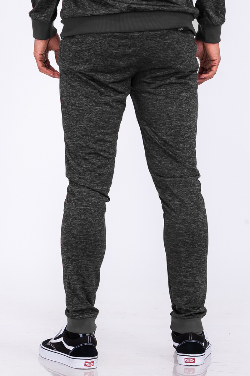 Marbled Light Weight Active Jogger featuring elastic waist, drawstring, and zippered pockets in a stylish design.