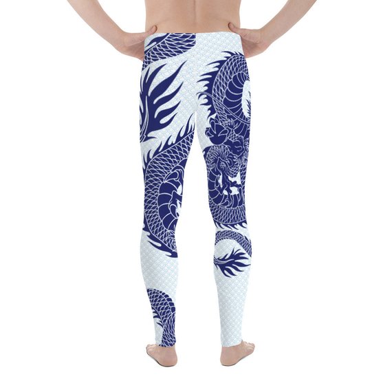 Men's Dragon Leggings featuring a unique scale design, made from high-performance fabric for comfort and flexibility during workouts.