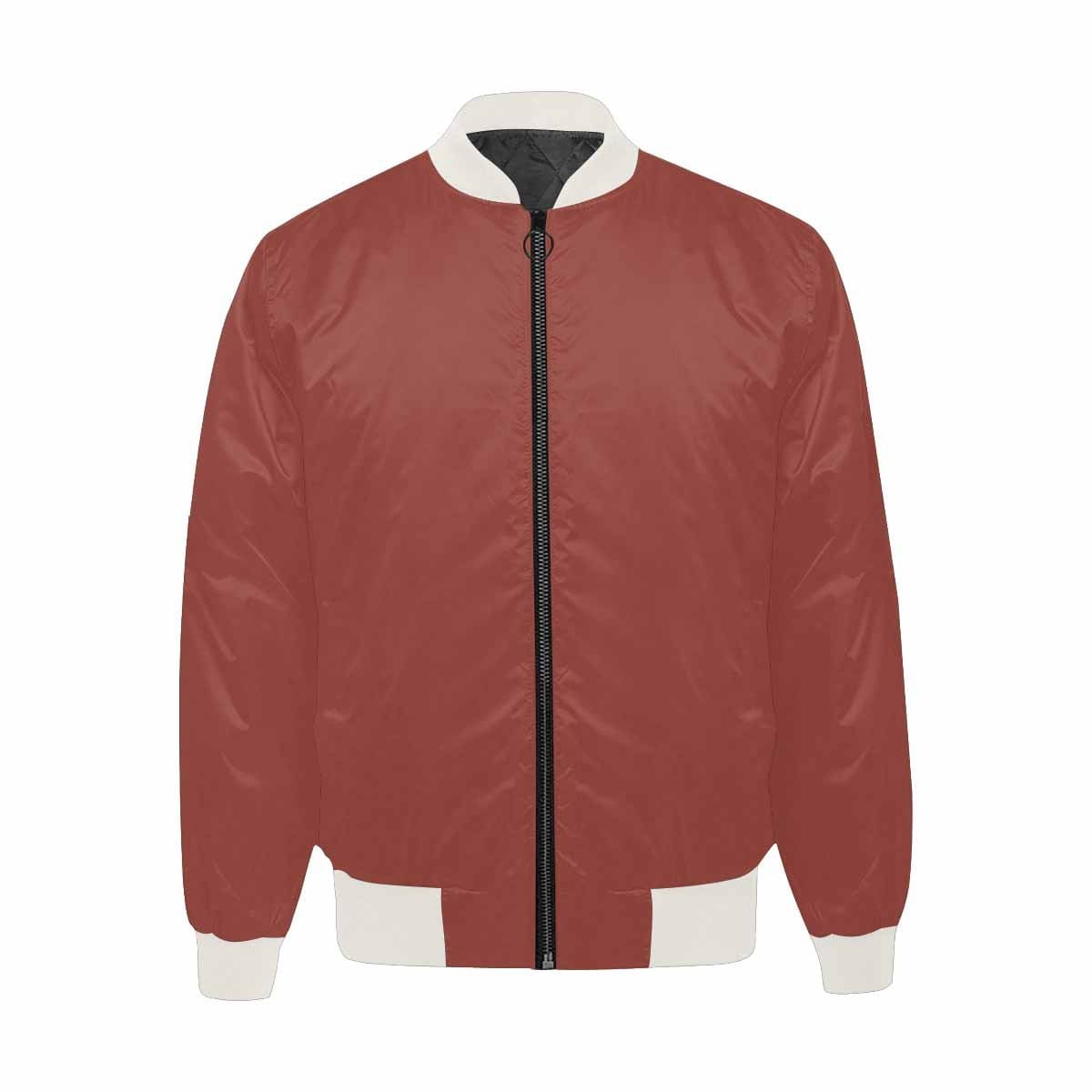 Cognac Red Bomber Jacket for Men, featuring a relaxed fit, zipper closure, and two self-fabric pockets, perfect for casual and active wear.