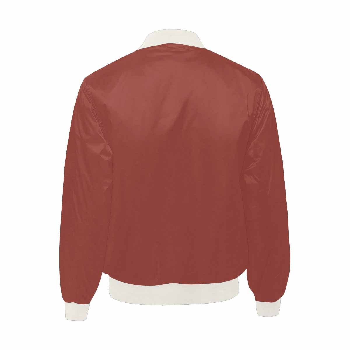 Cognac Red Bomber Jacket for Men, featuring a relaxed fit, zipper closure, and two self-fabric pockets, perfect for casual and active wear.