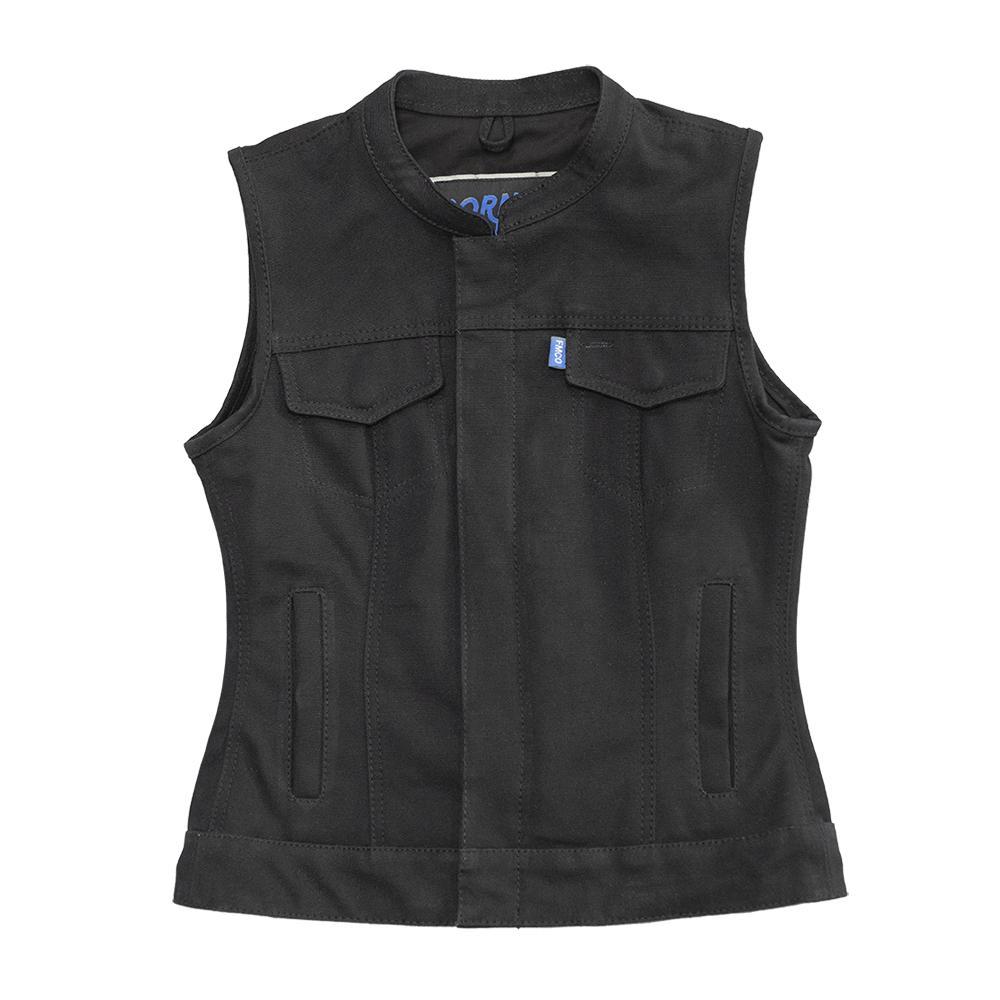 Canvas Born Free Ludlow vest in heavy-duty fabric with multiple pockets and concealed carry features.