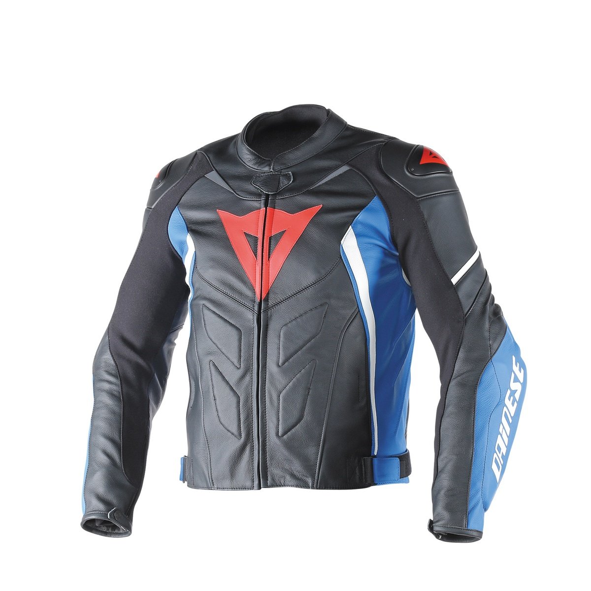 DAINESE DAINER MOTORCYCLE LEATHER JACKET showcasing premium cowhide leather, CE approved armor, and stylish design.