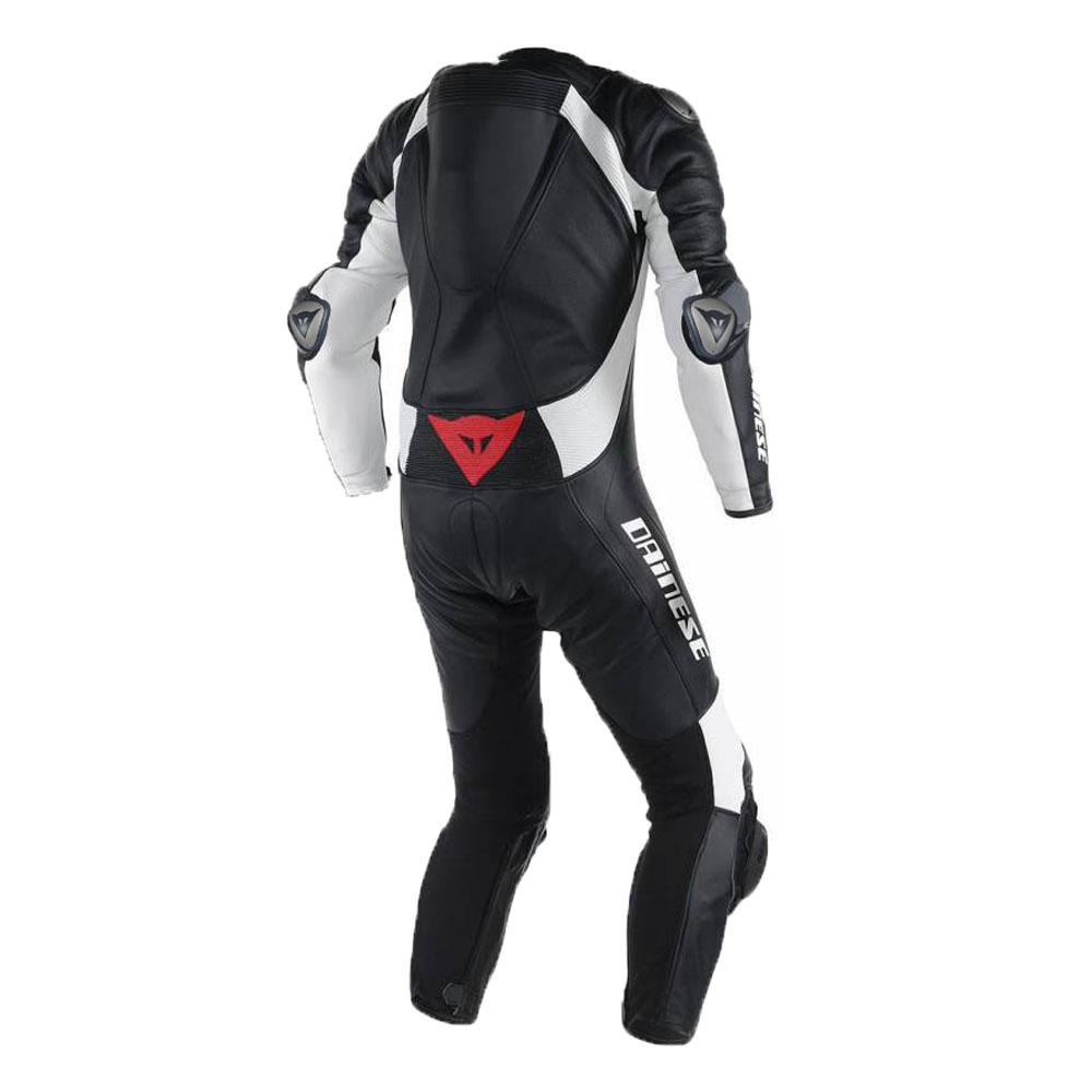 Dainese D-Air Motorcycle Leather Suit showcasing premium cowhide leather and protective features.